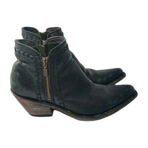 Liberty Black Double Zipper Bootie Womens Size 9 Black Leather Ankle Boots